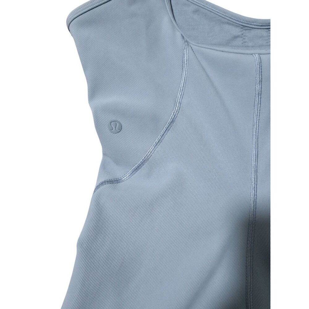 Lululemon Ribbed Contoured Chambray Yoga Athleisure Unitard Romper Women's Sz 8 - Picture 5 of 7